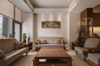 新中式风格家居客厅家具装饰效果图