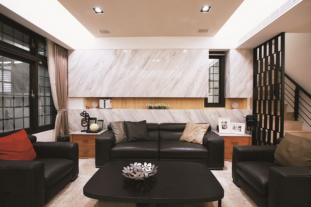 后现代时尚设计客厅沙发背景墙装修效果图