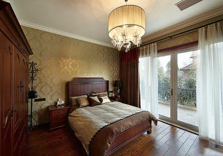 金碧辉煌美式卧室背景墙设计