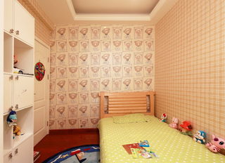 温馨现代儿童房墙纸装饰图