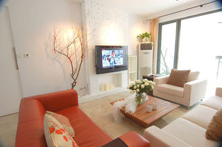 活力动感现代家居客厅石灰电视背景墙设计