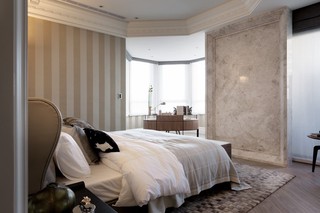 优雅美式卧室 大理石背景墙设计