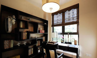 儒雅中式书房实木博古架设计