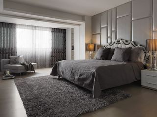 时尚现代卧室灰色调家装效果图