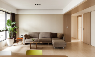 清新原木简约现代家居客厅沙发装饰效果图