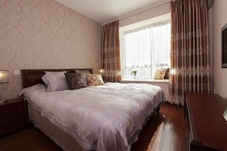 温馨简约现代风卧室窗帘设计