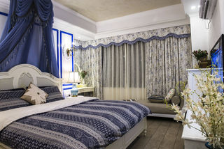 精致唯美地中海风格卧室软装装饰效果图