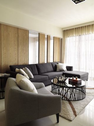 现代日式风 客厅沙发背景墙设计