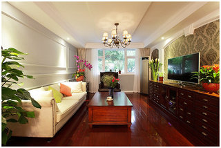 浪漫古典美式风格客厅室内装修美图