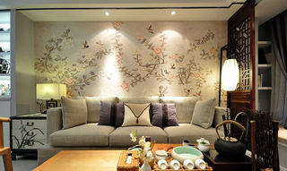 典雅中式沙发背景墙设计