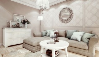 唯美简欧风格 客厅沙发背景墙设计
