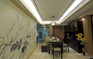 时尚现代家居餐厅手绘墙装饰欣赏图