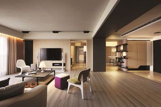 咖色系现代公寓 室内空间布局图