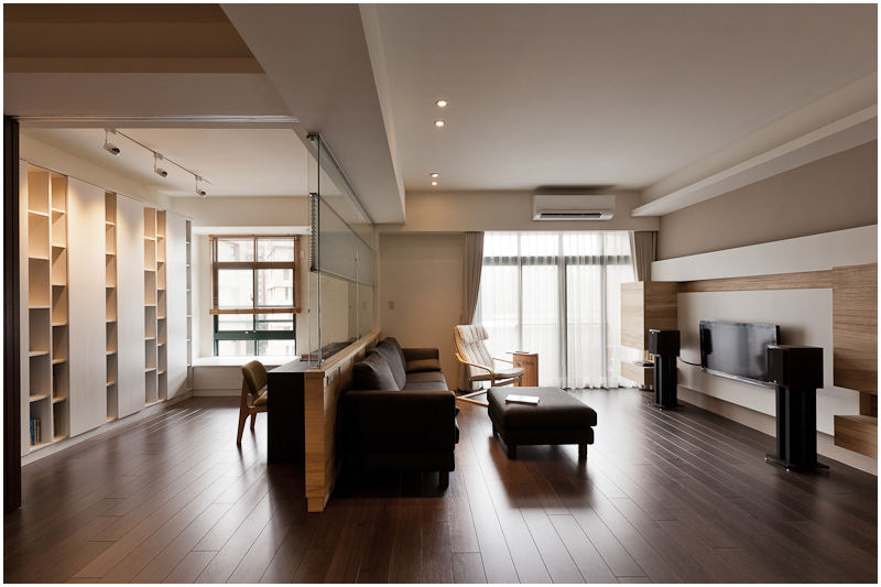 家装两室两厅室内现代简洁原木装修效果图