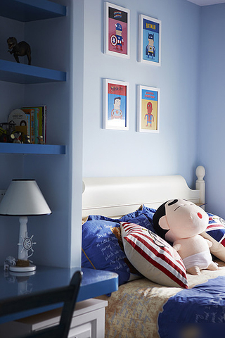 蓝色地中海风格二居儿童房局部装饰效果图