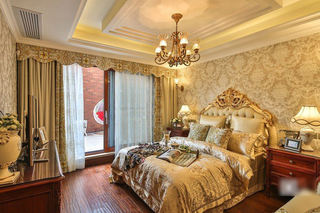 金色古典欧式 卧室窗帘设计