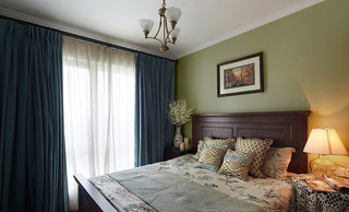 精致清新抹茶绿美式卧室设计