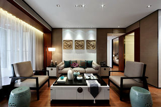 新中式风格客厅装潢效果图