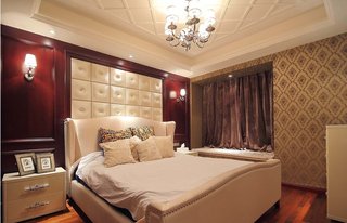 低奢新古典卧室红木装饰图