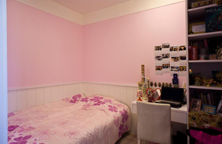 现代粉色儿童房装潢效果图