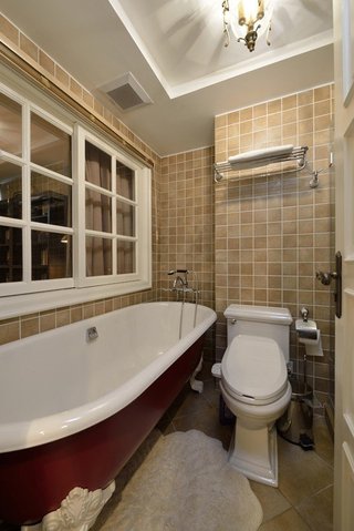温馨复古美式 浴室背景墙设计