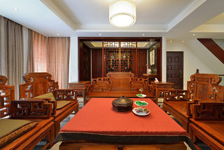 现代中式客厅明清风格家具装饰效果图