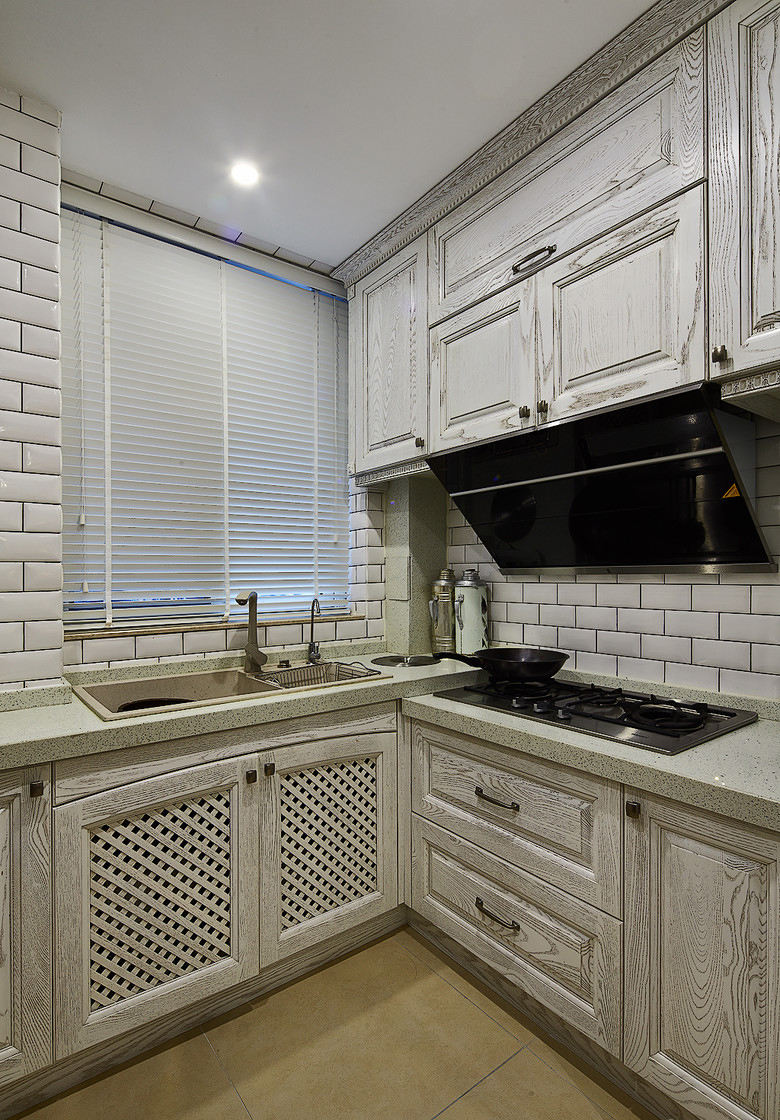 复古美式厨房 白橡橱柜设计