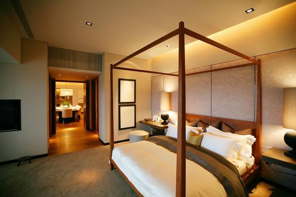 现代中式卧室四柱床设计