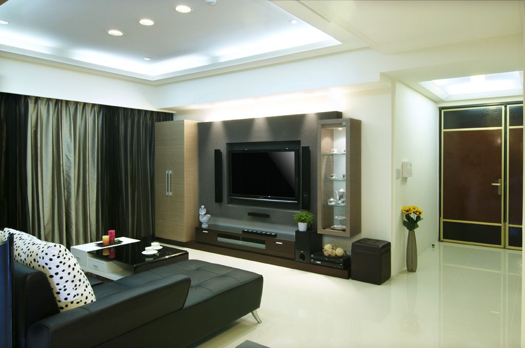 现代两居客厅电视背景设计
