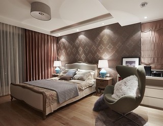 美式装修风格家居卧室软装饰搭配效果图