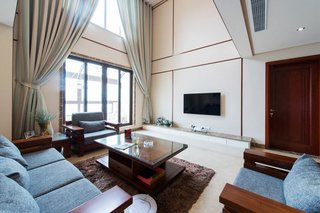 优雅现代新中式 客厅电视背景墙设计