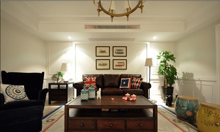 经典美式客厅沙发照片墙设计