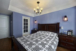 梦幻紫罗兰混搭复古美式卧室设计