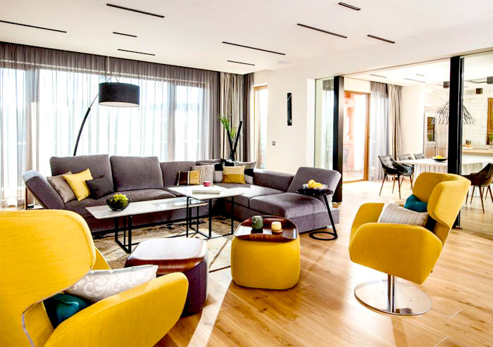 优雅时尚黄色装饰现代公寓美图
