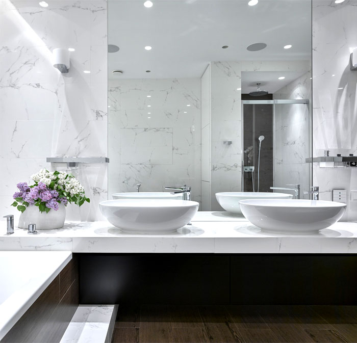 时尚黑白莫斯科现代风格卫生间洗手盆设计
