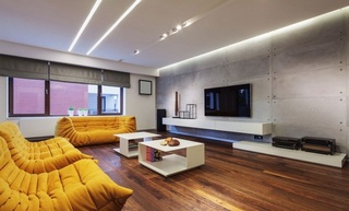 前卫时尚现代风格客厅懒人沙发装饰案例图