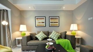 时尚清新现代风客厅沙发背景墙装饰画设计