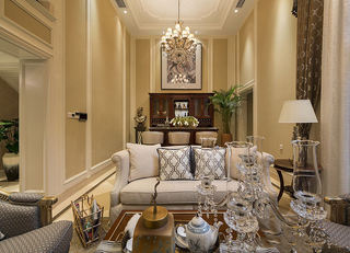 精美欧式新古典别墅挑高客厅背景墙设计