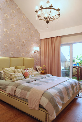 清新浪漫宜家美式卧室不规则吊顶设计