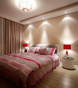 温馨简约现代风卧室床头背景墙装饰