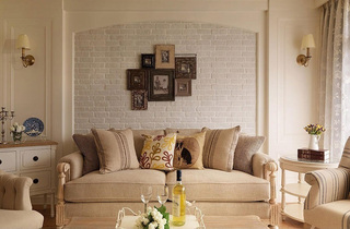文艺北欧风情客厅文化砖沙发背景墙设计