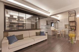 温馨现代宜家风开放式客厅懒人沙发设计