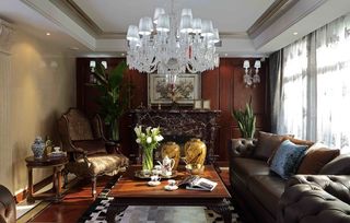 大气古典美式客厅吊灯装饰图