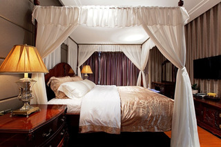 优雅浪漫现代中式卧室床帐设计
