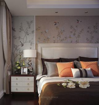 精美浪漫美式古典卧室背景墙装饰