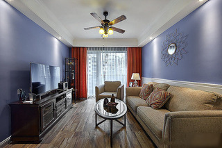 梦幻紫罗兰美式客厅精装修设计