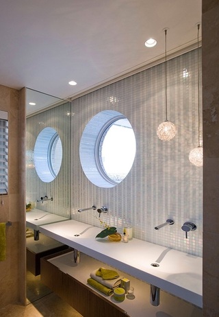 浪漫精美现代风格卫生间洗手台背景墙设计