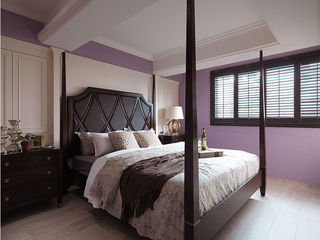 浪漫紫色复古美式卧室效果图欣赏
