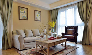 优雅美式客厅 沙发照片墙效果图