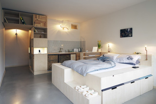 简约创意卧室多功能收纳床设计